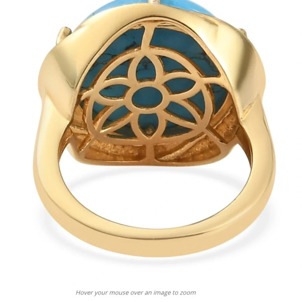 Blue Howlite Solitaire Ring
